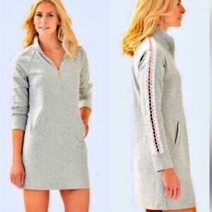 LILLY PULITZER SKIPPER DRESS in HEATHERED SEASIDE GREY, Sz M